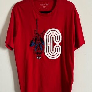 Brand New Limited Edition Coach Red Embroidered Spider-Man Graphic T-Shirt